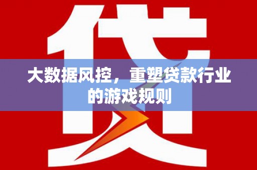 渭南大数据风控，重塑贷款行业的游戏规则